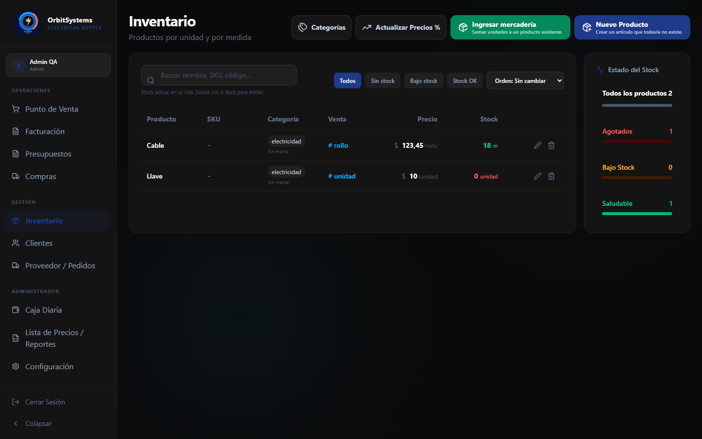 Inventario Electrical Supply