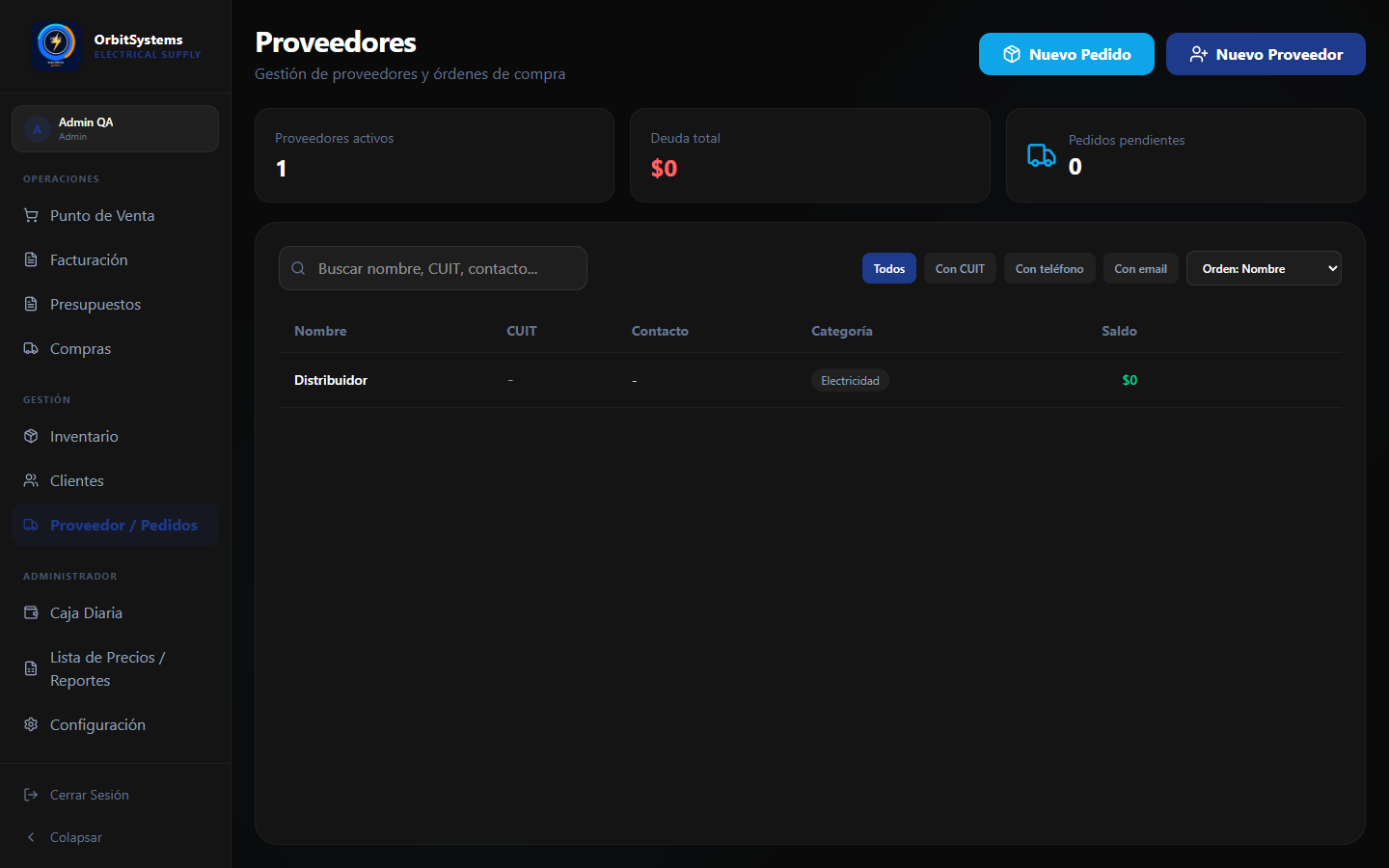 Proveedores Electrical Supply