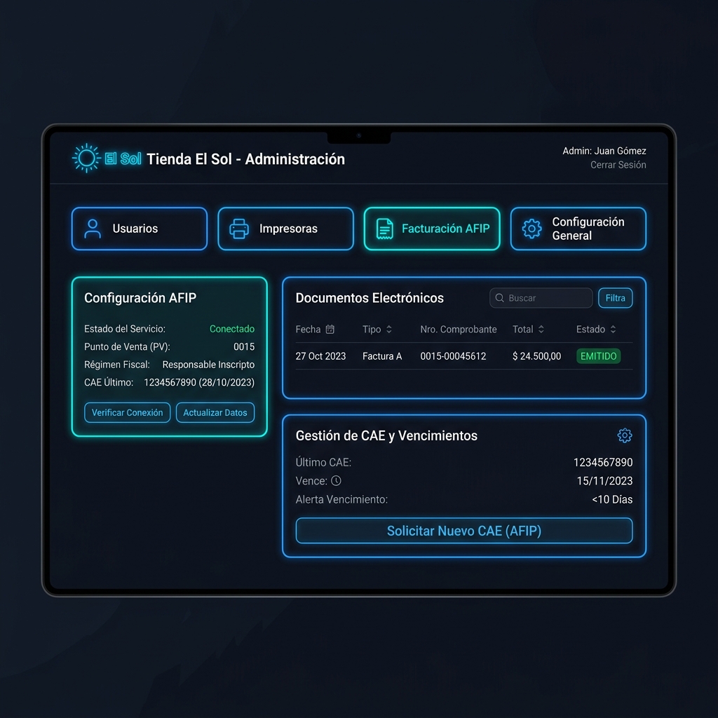 Panel de administración y configuración en español