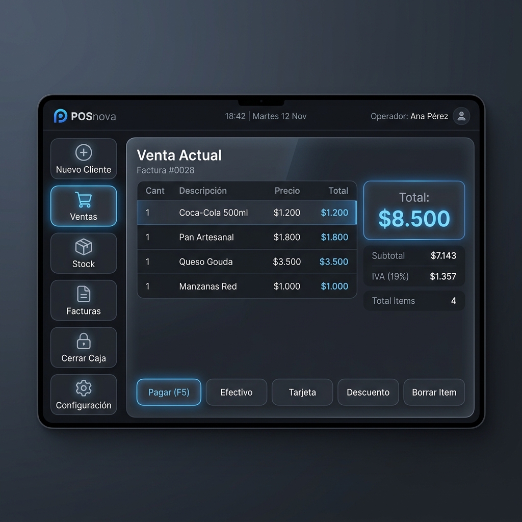Panel de control OrbitSystems con ventas, ordenes y estado operativo